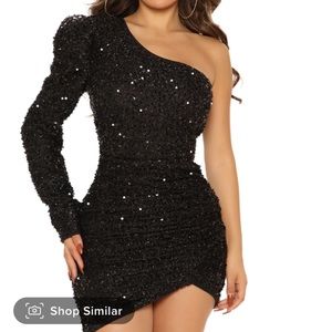 Olivia Sequin Mini Dress - Black - XL Fashion Nova